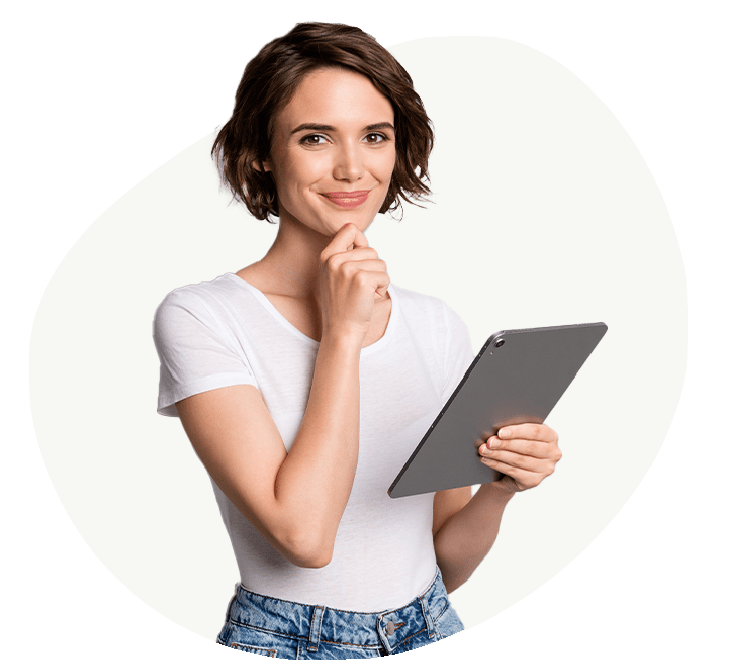 Femme avec tablette
