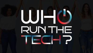 Logo en blanc et fond noir de l'événement rennais Who run the tech 